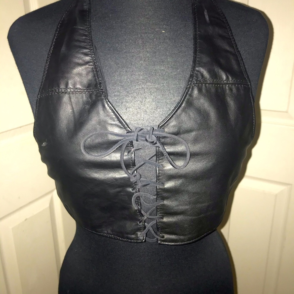Ladies Leather Halter Top